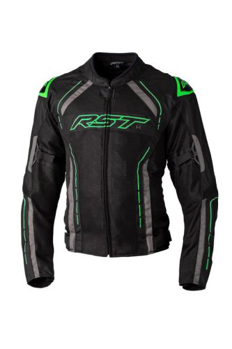 RST S1 Mesh CE Fekete Zöld Textil Motoros Kabát M