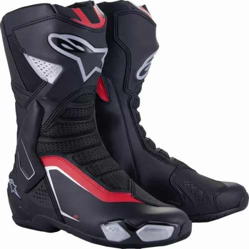 Alpinestars Smx-6 v3 Fekete Piros Szürke Motoros Csizma 42